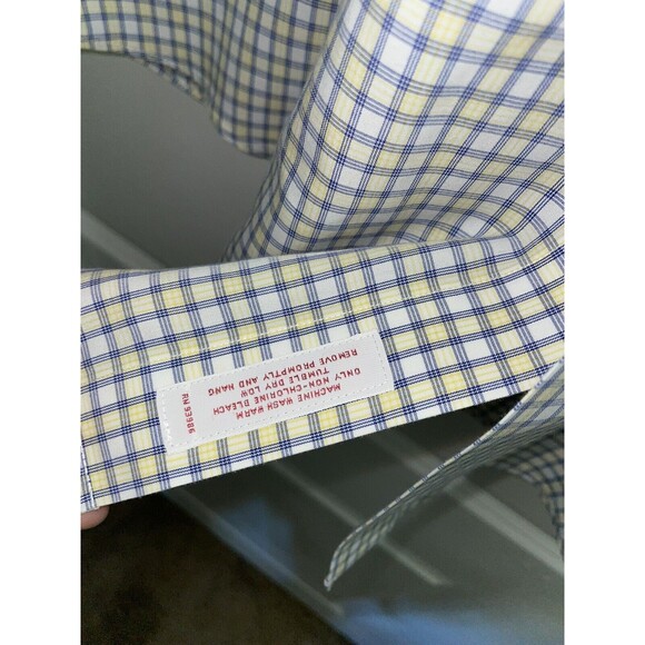 Brooks Brothers Yellow Blue Stripes Long Sleeve Button Down Shirt Size 16-34 - Picture 4 of 11